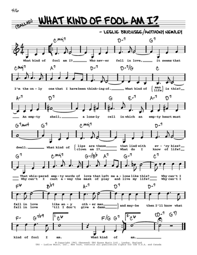 What Kind Of Fool Am I? (Low Voice)