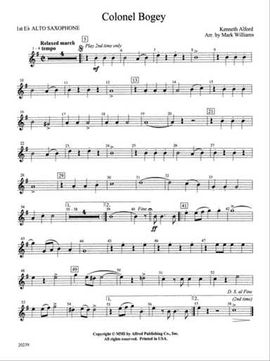 Colonel Bogey: E-flat Alto Saxophone