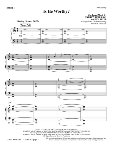 Is He Worthy? (arr. Heather Sorenson) - Synth 1