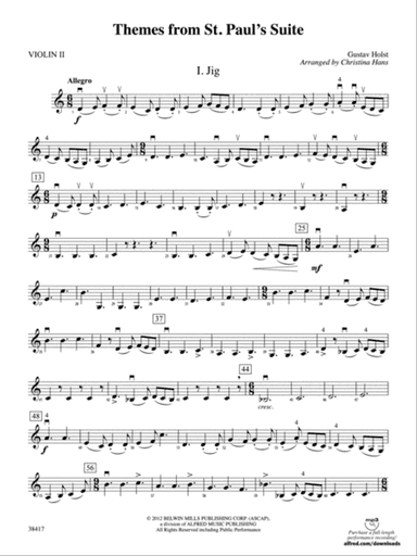 Themes from St. Paul's Suite: 2nd Violin