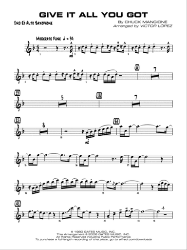 Give It All You Got: 2nd E-flat Alto Saxophone