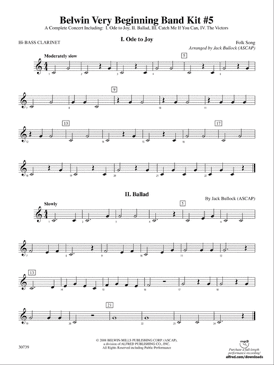 Belwin Very Beginning Band Kit #5: B-flat Bass Clarinet