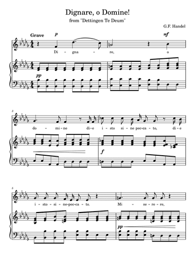 Dignare, o Domine! Low and very low voice (Tiefe oder sehr tiefe Stimme) - B-flat minor (b-moll)