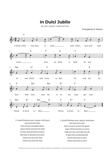 In Dulci Jubilo (Key of F Major)