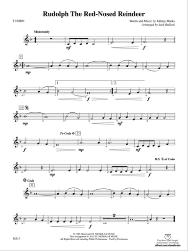 Rudolph the Red-Nosed Reindeer: 1st F Horn