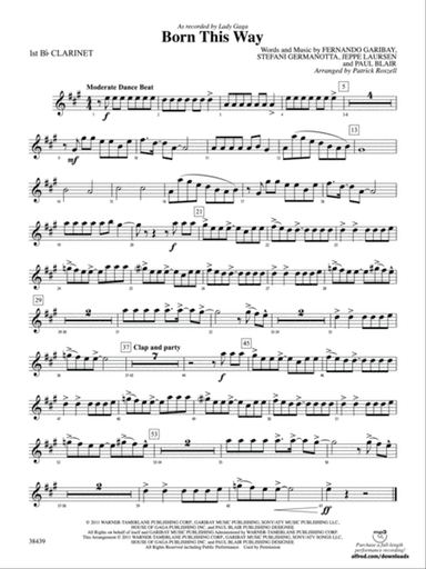 Born This Way: 1st B-flat Clarinet