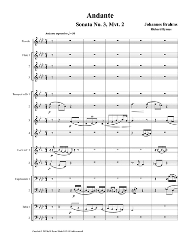 Andante, Op. 5, Mvt. 2 (Brass Choir + Piccolo & 3 Flutes)