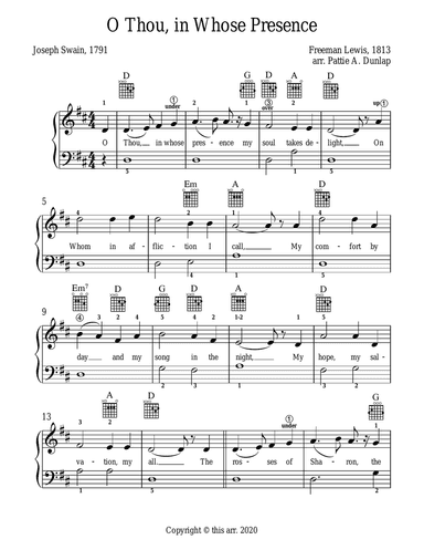 O Thou, In Whose Presence