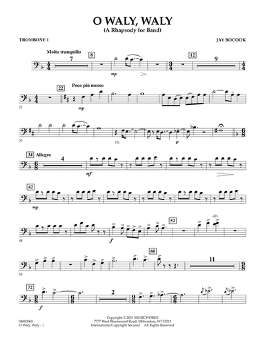 O Waly Waly (A Rhapsody For Band) - Trombone 1