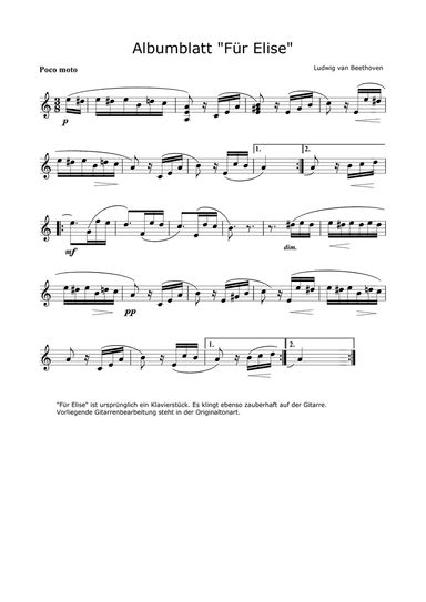 Albumblatt "`Für Elise"