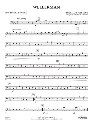 Wellerman (arr. Johnnie Vinson) - Trombone/Baritone B.C.