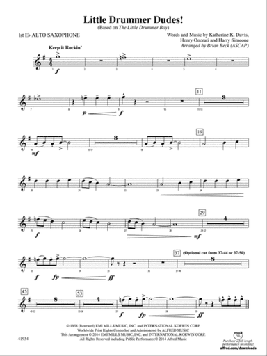 Little Drummer Dudes!: E-flat Alto Saxophone