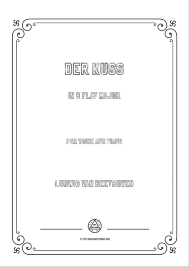 Beethoven-Der Kuss in B flat Major,for voice and piano