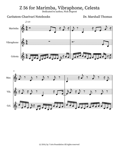 Z 56 for Marimba, Vibraphone, Celesta