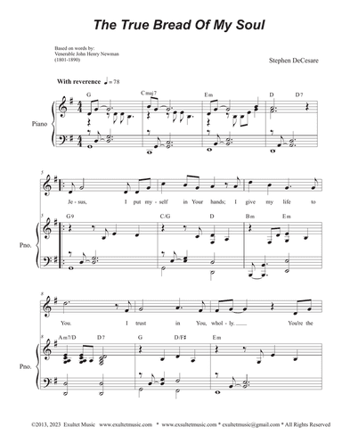 The True Bread Of My Soul (Unison choir)