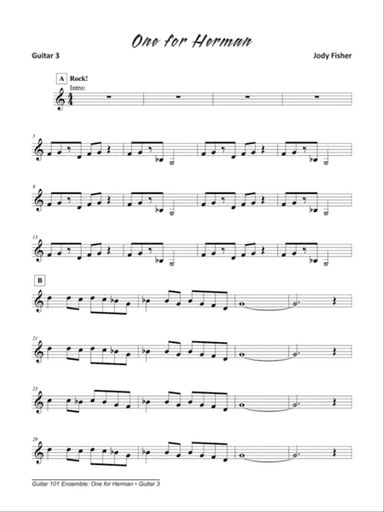 Alfred's Guitar 101, Ensemble: One for Herman: Guitar 3