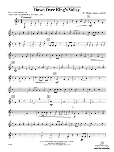 Dawn Over King's Valley: Baritone T.C.