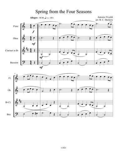 Spring from the Four Seasons (Woodwind Quartet)