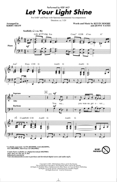 Let Your Light Shine (arr. Kirby Shaw)