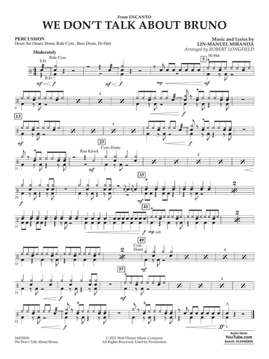 We Don't Talk About Bruno (from Encanto) (arr. Robert Longfield) - Percussion