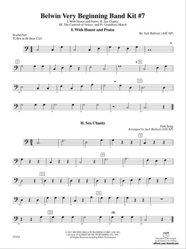 Belwin Very Beginning Band Kit #7: (wp) B-flat Tuba B.C.
