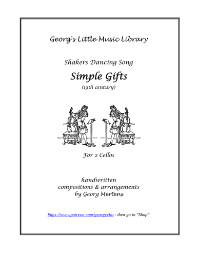 Simple Gifts (Lord of the Dance) for 2 cellos