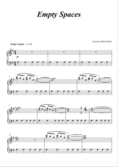 Empty Spaces (Piano Solo 1)