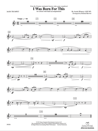 I Was Born for This: 3rd B-flat Trumpet