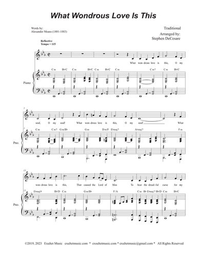 What Wondrous Love Is This (Unison choir - Medium Key)