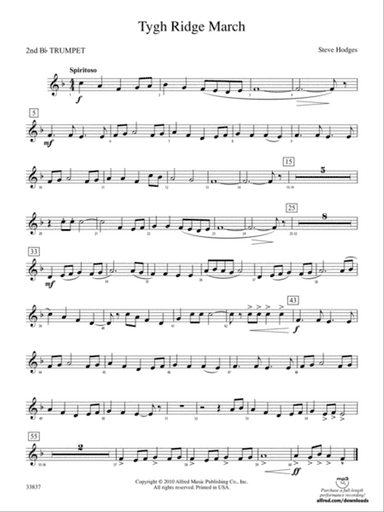 Tygh Ridge March: 2nd B-flat Trumpet