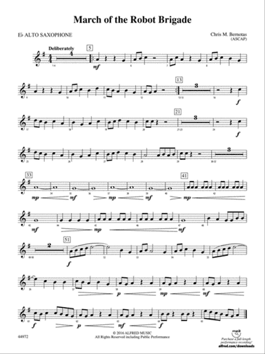 March of the Robot Brigade: E-flat Alto Saxophone