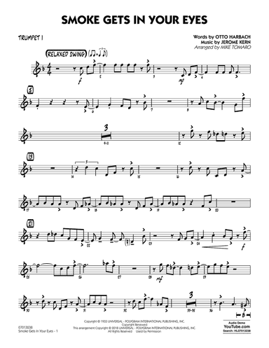 Smoke Gets In Your Eyes (arr. Mike Tomaro) - Trumpet 1