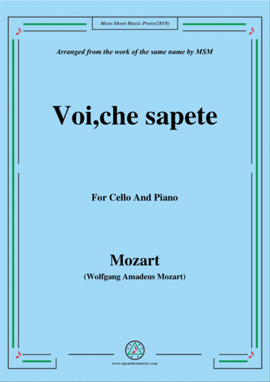 Mozart-Voi,che sapete,for Cello and Piano