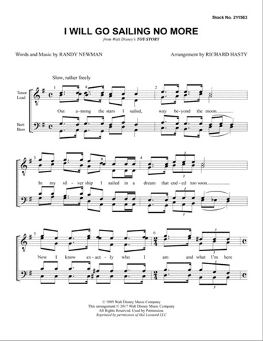 I Will Go Sailing No More (arr. Richard Hasty)