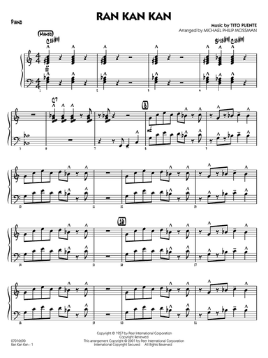 Ran Kan Kan (arr. Michael Philip Mossman) - Piano
