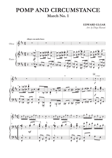 Pomp and Circumstance March No. 1 for Oboe and Piano