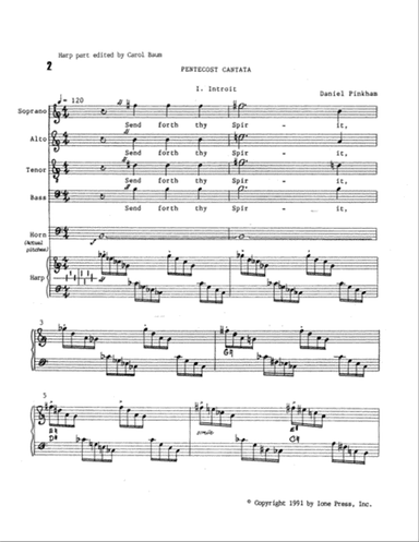 Pentecost Cantata (Downloadable Harp Part)