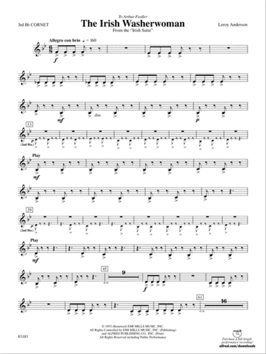 The Irish Washerwoman (from the Irish Suite): 3rd B-flat Cornet