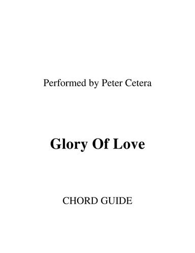 Glory Of Love