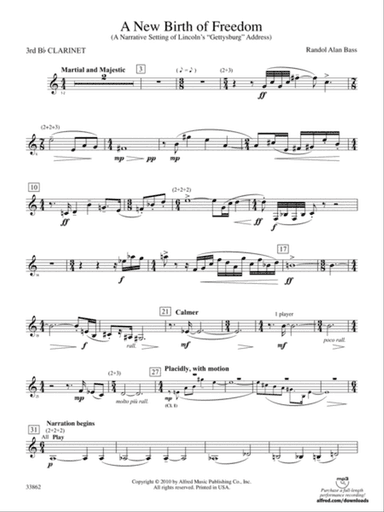 A New Birth of Freedom: 3rd B-flat Clarinet