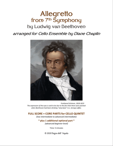 Allegretto from 7th Symphony for Cello Quintet or Sextet