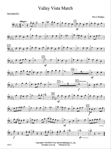 Valley Vista March: 1st Trombone