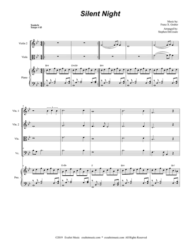 Silent Night (String Quartet and Piano)