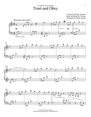 Trust And Obey (arr. Glenda Austin)