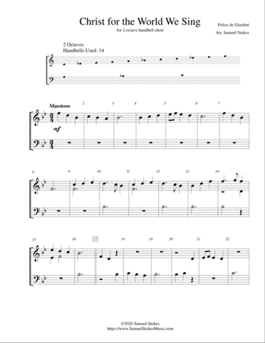 Christ for the World We Sing - for 2-octave handbell choir