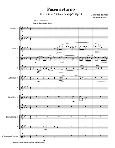 Paseo noturno (Flute Nonet + Bass Clarinet & Contrabass Clarinet)