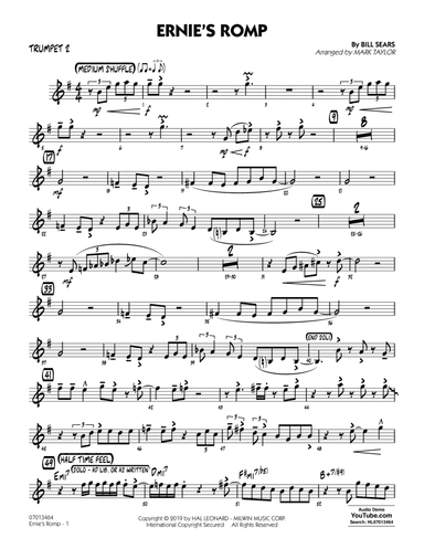 Ernie's Romp (arr. Mark Taylor) - Trumpet 2