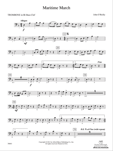 Maritime March: (wp) 1st B-flat Trombone B.C.