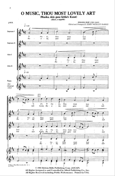 O Music, Thou Most Lovely Art