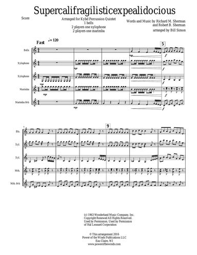 Supercalifragilisticexpialidocious from Walt Disney's MARY POPPINS